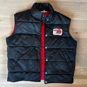 VTG 70s 80s Custom Bowler Work Uniform Puffer Vest Hawaii Patch Mens Size Large